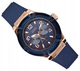 Buy Shop Guess Jet Setter Analog Quartz Blue Dial Blue Rubber Strap Watch For Women - W0571L1 USA Online