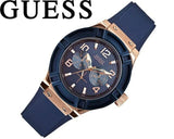 Buy Shop Guess Jet Setter Analog Quartz Blue Dial Blue Rubber Strap Watch For Women - W0571L1 USA Online