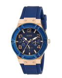 Buy Shop Guess Jet Setter Analog Quartz Blue Dial Blue Rubber Strap Watch For Women - W0571L1 USA Online