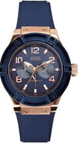 Buy Shop Guess Jet Setter Analog Quartz Blue Dial Blue Rubber Strap Watch For Women - W0571L1 USA Online