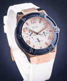 Buy Shop Guess Jet Setter White Dial White Rubber Strap Watch for Women - W0564L1 USA Online