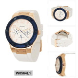 Buy Shop Guess Jet Setter White Dial White Rubber Strap Watch for Women - W0564L1 USA Online