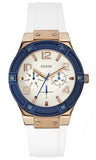 Buy Shop Guess Jet Setter White Dial White Rubber Strap Watch for Women - W0564L1 USA Online