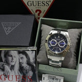 Buy Shop Guess Jolt Chronograph Blue Dial Silver Steel Strap Watch for Men - W0377G2 USA Online