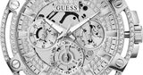 Buy Shop Guess King Quartz Silver Dial Silver Steel Strap Watch For Men - GW0497G1 USA Online