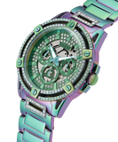 Buy Shop Guess King Iridescent Multifunction Multicolor Dial Purple Steel Strap Watch For Men - GW0497G3 USA Online