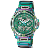 Buy Shop Guess King Iridescent Multifunction Multicolor Dial Purple Steel Strap Watch For Men - GW0497G3 USA Online