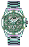 Buy Shop Guess King Iridescent Multifunction Multicolor Dial Purple Steel Strap Watch For Men - GW0497G3 USA Online