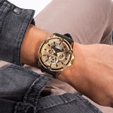 Buy Shop Guess King Quartz Crystals Gold Dial Black Silicone Strap Watch For Men - GW0537G2 USA Online