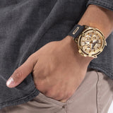 Buy Shop Guess King Quartz Crystals Gold Dial Black Silicone Strap Watch For Men - GW0537G2 USA Online