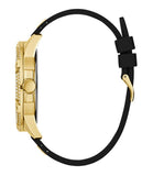 Buy Shop Guess King Quartz Crystals Gold Dial Black Silicone Strap Watch For Men - GW0537G2 USA Online