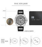 Buy Shop Guess King Quartz Crystals Silver Dial Black Silicone Strap Watch For Men - GW0537G1 USA Online