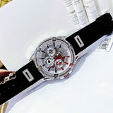 Buy Shop Guess King Quartz Crystals Silver Dial Black Silicone Strap Watch For Men - GW0537G1 USA Online