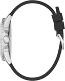 Buy Shop Guess King Quartz Crystals Silver Dial Black Silicone Strap Watch For Men - GW0537G1 USA Online