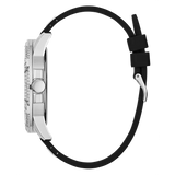 Buy Shop Guess King Quartz Crystals Silver Dial Black Silicone Strap Watch For Men - GW0537G1 USA Online