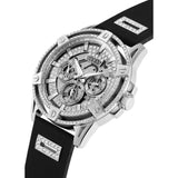 Buy Shop Guess King Quartz Crystals Silver Dial Black Silicone Strap Watch For Men - GW0537G1 USA Online