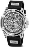 Buy Shop Guess King Quartz Crystals Silver Dial Black Silicone Strap Watch For Men - GW0537G1 USA Online