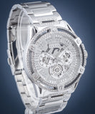 Buy Shop Guess King Quartz Silver Dial Silver Steel Strap Watch For Men - GW0497G1 USA Online