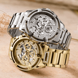 Buy Shop Guess King Quartz Silver Dial Silver Steel Strap Watch For Men - GW0497G1 USA Online