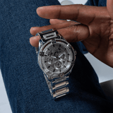 Buy Shop Guess King Quartz Silver Dial Silver Steel Strap Watch For Men - GW0497G1 USA Online