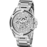 Buy Shop Guess King Quartz Silver Dial Silver Steel Strap Watch For Men - GW0497G1 USA Online