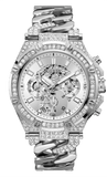 Buy Shop Guess King Quartz Silver Dial Silver Steel Strap Watch For Men - GW0497G1 USA Online