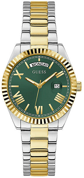 Buy Shop Guess Luna Quartz Green Dial Two Tone Steel Strap Watch For Women - GW0308L5 USA Online
