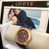 Buy Shop Guess Legacy Analog Blue Dial Blue Denim Strap Watch for Men - W1058G1 USA Online