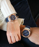 Buy Shop Guess Legacy Analog Blue Dial Blue Denim Strap Watch for Men - W1058G1 USA Online