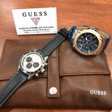 Buy Shop Guess Legacy Analog Blue Dial Blue Denim Strap Watch for Men - W1058G1 USA Online