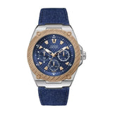 Buy Shop Guess Legacy Analog Blue Dial Blue Denim Strap Watch for Men - W1058G1 USA Online
