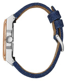 Buy Shop Guess Legacy Analog Blue Dial Blue Denim Strap Watch for Men - W1058G1 USA Online