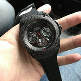 Buy Shop Guess Legacy Black Dial Black Rubber Strap Watch For Men - W1048G2 USA Online