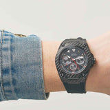 Buy Shop Guess Legacy Black Dial Black Rubber Strap Watch For Men - W1048G2 USA Online