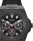 Buy Shop Guess Legacy Black Dial Black Rubber Strap Watch For Men - W1048G2 USA Online