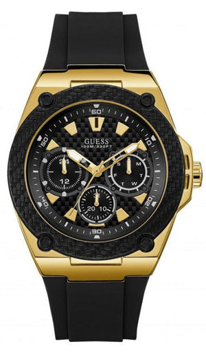 Buy Shop Guess Legacy Black Dial Black Rubber Strap Watch for Men - W1049G5 USA Online