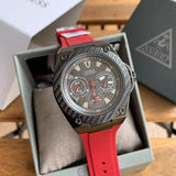 Buy Shop Guess Legacy Black Dial Red Silicone Strap Watch for Men - W1049G6 USA Online
