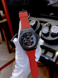 Buy Shop Guess Legacy Black Dial Red Silicone Strap Watch for Men - W1049G6 USA Online