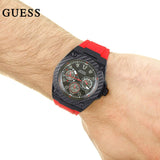 Buy Shop Guess Legacy Black Dial Red Silicone Strap Watch for Men - W1049G6 USA Online