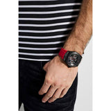 Buy Shop Guess Legacy Black Dial Red Silicone Strap Watch for Men - W1049G6 USA Online