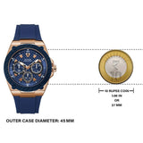 Buy Shop Guess Legacy Chronograph Blue Dial Blue Rubber Strap Watch For Men - W1049G9 USA Online