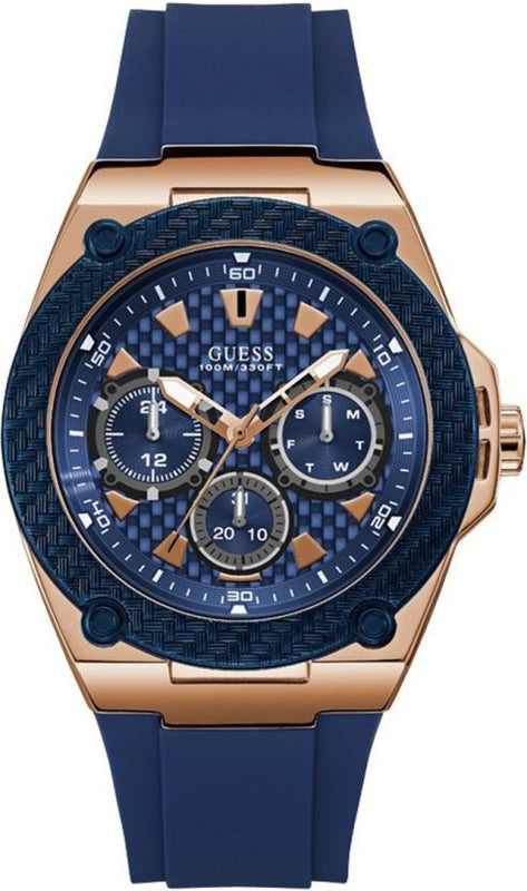 Buy Shop Guess Legacy Chronograph Blue Dial Blue Rubber Strap Watch For Men - W1049G9 USA Online