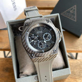 Buy Shop Guess Legacy Grey Dial Grey Silicone Strap Watch For Men - W1048G1 USA Online