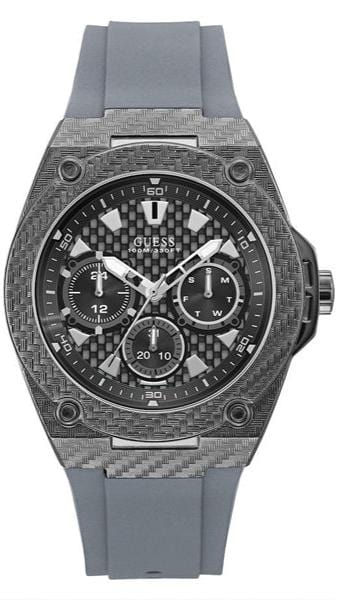 Buy Shop Guess Legacy Grey Dial Grey Silicone Strap Watch For Men - W1048G1 USA Online