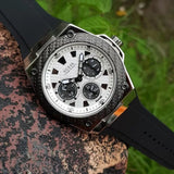 Buy Shop Guess Legacy White Dial Black Rubber Strap Watch For Men - W1049G3 USA Online