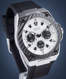Buy Shop Guess Legacy White Dial Black Rubber Strap Watch For Men - W1049G3 USA Online
