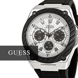 Buy Shop Guess Legacy White Dial Black Rubber Strap Watch For Men - W1049G3 USA Online
