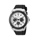 Buy Shop Guess Legacy White Dial Black Rubber Strap Watch For Men - W1049G3 USA Online