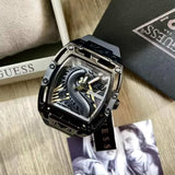 Buy Shop Guess Legend Analog Black Dial Black Rubber Strap Watch For Men - GW0648G1 USA Online
