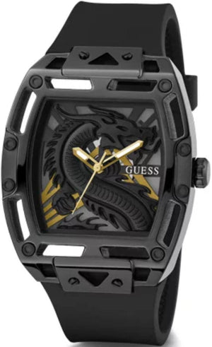 Buy Shop Guess Legend Analog Black Dial Black Rubber Strap Watch For Men - GW0648G1 USA Online